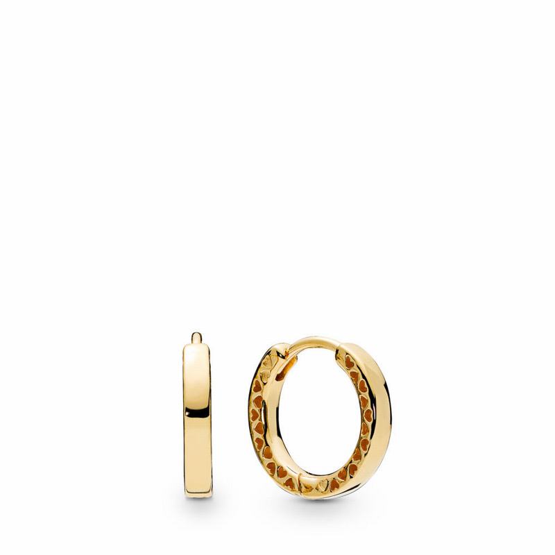 Pandora Shine™ Hearts Of Pandora Hoop Earrings - 18ct Gold Plated - Canada | ET5044KQ